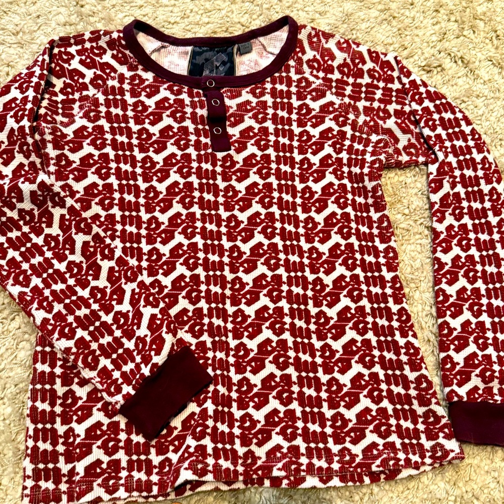 L.A.M.B Fall 07 vintage longsleeve thermal top Size SM in red logo print. *rare*
